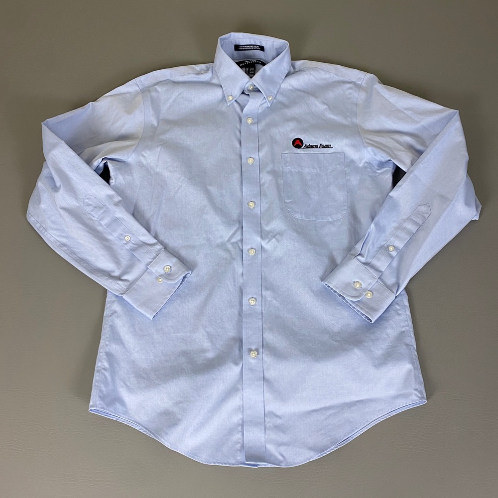 Lands' End Outfitters Button Down Shirt Men 15 / 33 Tailored Fit Adams Foam Logo